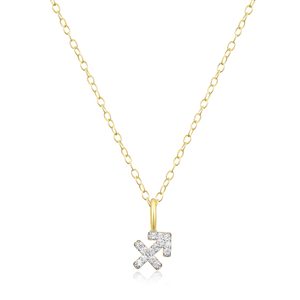 BN0116Y - Sagittarius Constellation Pendant Necklace in 14K Yellow Gold-Plated Sterling Silver