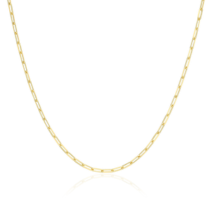 BN0246Y - 18+2" Mini Paperclip Chain in 14K Yellow Gold-Plated Sterling Silver