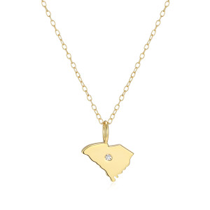 BN0295Y - S. Carolina State Lab-Created Diamond Pendant Necklace