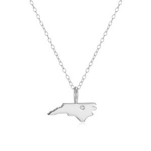 BN0294W - N. Carolina State Lab-Created Diamond Pendant Necklace