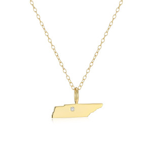 BN0293Y - Tennessee State Lab-Created Diamond Pendant Necklace