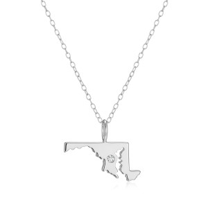 BN0285W - Maryland State Lab-Created Diamond Pendant Necklace