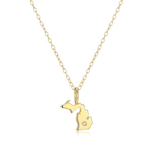 BN0280Y - Michigan State Lab-Created Diamond Pendant Necklace