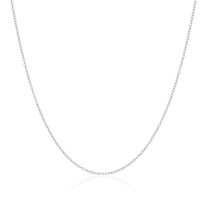 BN0244W - 20+2" Cable Chain in Rhodium-Plated Sterling Silver