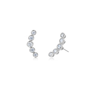 Lafonn Olive Ear Climber Earrings bonded in Platinum