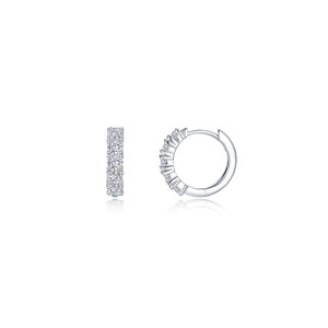 Lafonn Bella Huggie Earrings bonded in Platinum