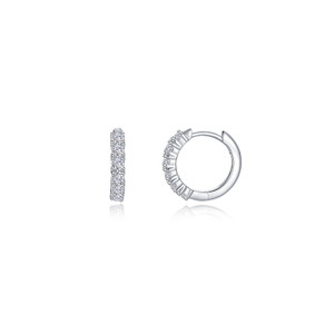 Lafonn Alexa Huggie Earrings bonded in Platinum