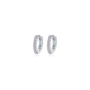 Lafonn 13.5mm Huggie Hoop Earrings bonded in Platinum