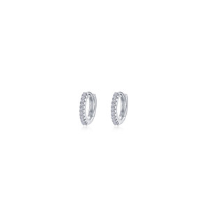 Lafonn 10mm Huggie Hoop Earrings bonded in Platinum