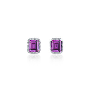 Lafonn June Birthstone Solitaire Stud Earrings bonded in Platinum