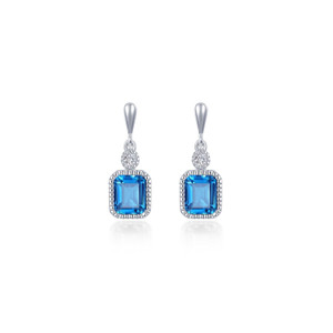 Lafonn December Birthstone Earrings bonded in Platinum