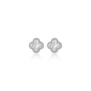 Lafonn 0.4 CTW Halo Stud Earrings bonded in Platinum