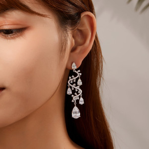 Lafonn Exquisite Chandelier Earrings bonded in Platinum