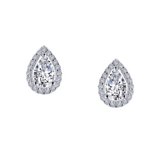 Lafonn 1.16 CTW Halo Stud Earrings bonded in Platinum