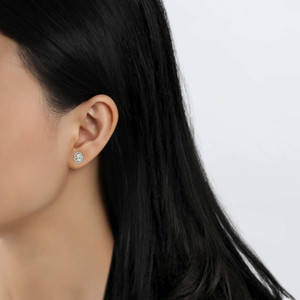 Lafonn 1.3 CTW Halo Stud Earrings bonded in Platinum