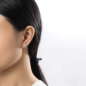 Lafonn 2.5 CTW Solitaire Stud Earrings bonded in Platinum