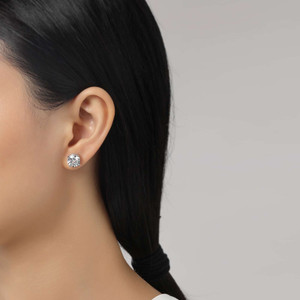 Lafonn 5.5 CTW Solitaire Stud Earrings bonded in Platinum