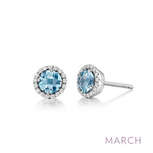 Lafonn March Birthstone Earrings bonded in Platinum