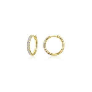 Lafonn Small Alina Round Hoop Earrings bonded in Platinum