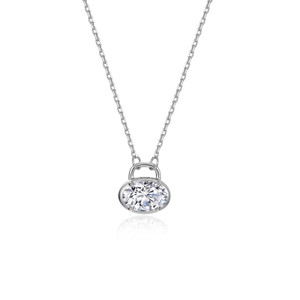 Lafonn Oval Lock Necklace  N0370CLP