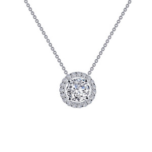 Lafonn 0.63 CTW Oval Halo Necklace  N0103CLP