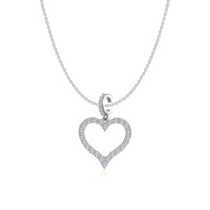 Lafonn Platinum Open Heart Pendant  with Venus Chain SpecialVAL26PHP