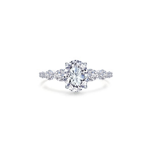 Lafonn 3.66 CTW Oval Solitaire Ring Bonded in Platinum  R0540CLP