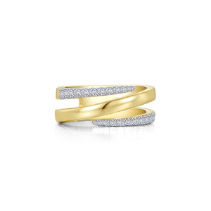 Lafonn Two-Tone Wrap Ring Bonded in Platinum  R0524CLT