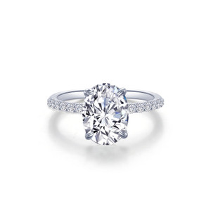Lafonn Oval Solitaire Engagement Ring Bonded in Platinum  R0482CLP