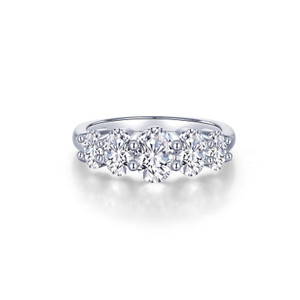 Lafonn Oval Five-Stone Ring Bonded in Platinum  R0480CLP
