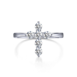 Lafonn 0.30 CTW Cross Ring Bonded in Platinum  R0436CLP