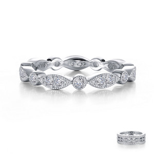 Lafonn Stackable Wave Eternity Band Bonded in Platinum  R0372CLP