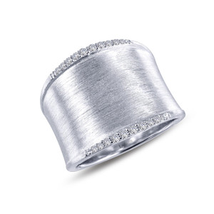 Lafonn Sleek Wide Band Bonded in Platinum   Cuff Ring Bonded in Platinum  R0220CLP