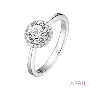 Lafonn April Birthstone Ring Bonded in Platinum  BR001DAP