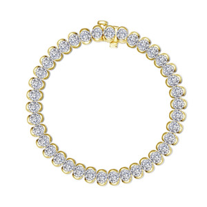 Lafonn 9.5 CTW Aria Half- Bezel Tennis Bracelet Bonded in Platinum