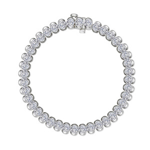 Lafonn 8 CTW Aria Half- Bezel Tennis Bracelet Bonded in Platinum