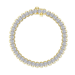 Lafonn 8 CTW Aria Half- Bezel Tennis Bracelet Bonded in Platinum