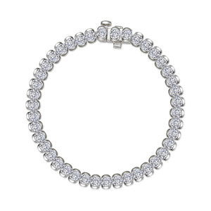 Lafonn 7.5 CTW Aria Half-Bezel Tennis Bracelet Bonded in Platinum