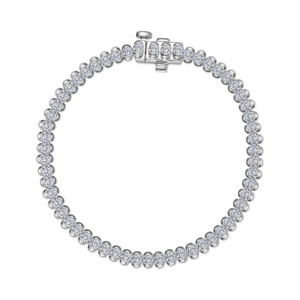 Lafonn 3 CTW Aria Half- Bezel Tennis Bracelet Bonded in Platinum