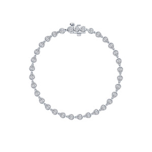 Lafonn Bezel Strand Bracelet Bonded in Platinum