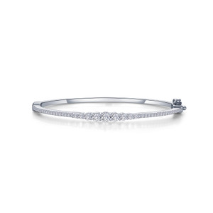 Lafonn Graduated Bangle Bracelet Bonded in Platinum