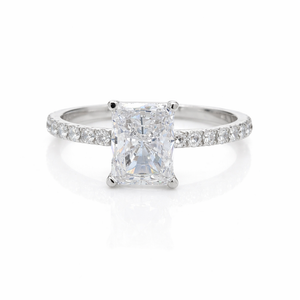 14kt White Gold Diamond Engagement Setting for a Round Diamond 0.75 CTW 