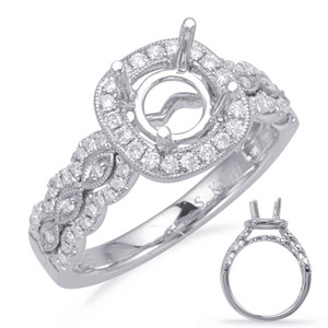 Diamond Engagement Ring  in 14K White Gold    EN8113-1WG