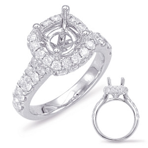 Diamond Engagement Ring  in 14K White Gold   Ships In 7 days EN7843-2WG