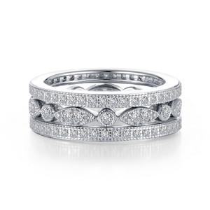 Lafonn's signature Lassaire simulated Diamond Stackable Ring R0369CLP