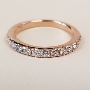 U Prong Set Diamond Ring in 14KT Rose Gold 0.60 ctw