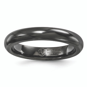 Edward Mirell Titanium Black Ti Polished Domed 4mm Band