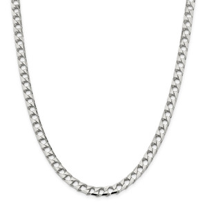 Sterling Silver 6.75mm Polished Open Curb Chain