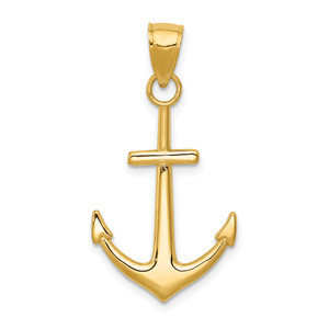 14KT Gold Gold Polished Anchor Pendant