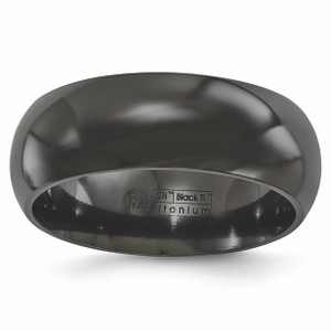 Edward Mirell Titanium Black Ti Polished Domed 8mm Band